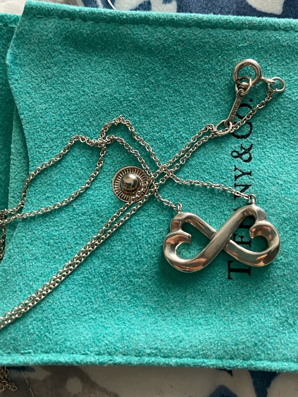 Tiffany & Co. Silver Infinity Heart Pendant Necklace